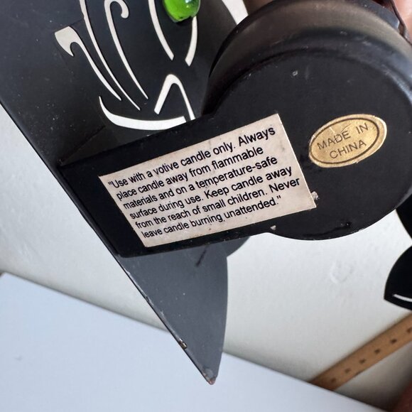 Black Cat Metal Candle Holder & Napkin Holder Set Gothic Decor - Picture 6 of 8